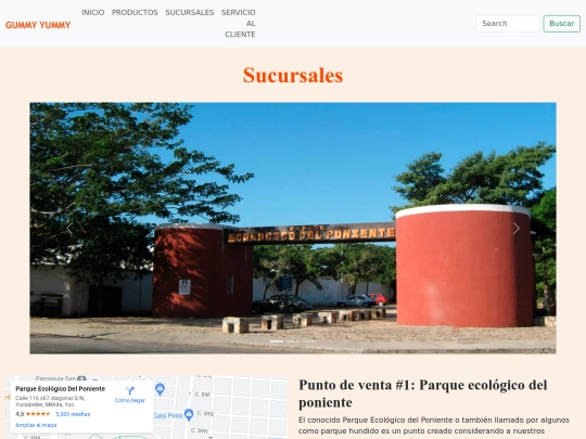 paginas/sucursales screenshot