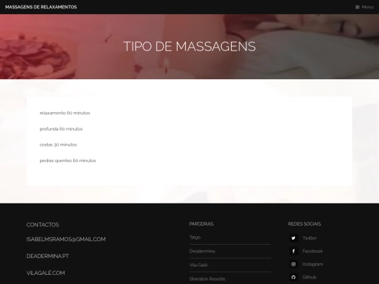 Tipo de Massagens screenshot