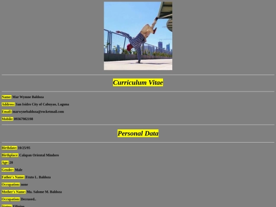 Resume screenshot