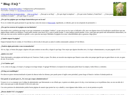 blog/FAQ screenshot