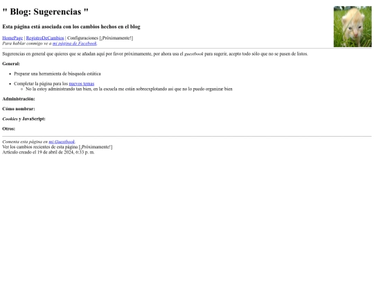 blog/Sugerencias screenshot