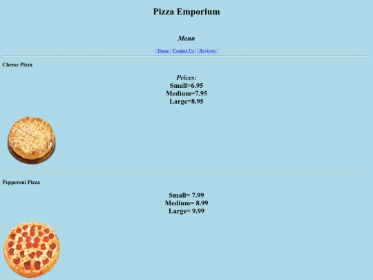 menu screenshot