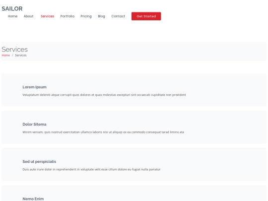 services screenshot