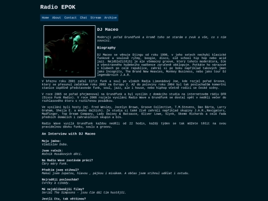 about/maceo screenshot