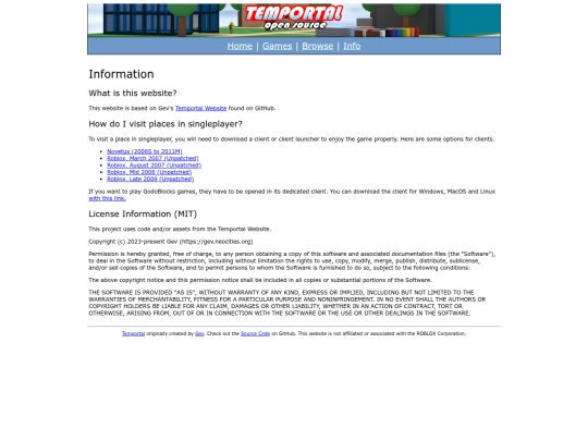 info screenshot