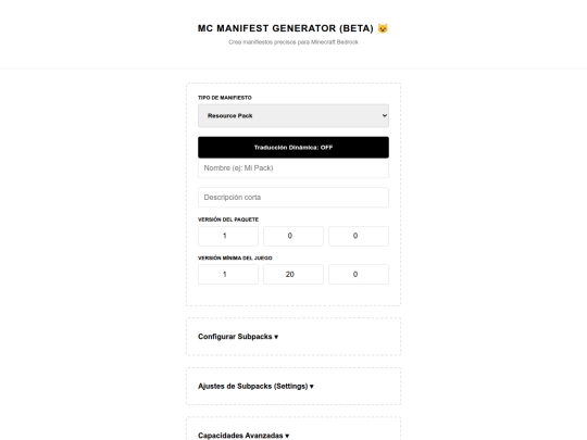 MC-Manifest-Generator screenshot