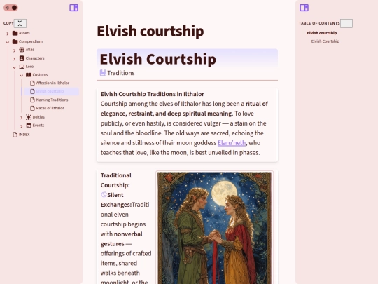 Compendium/Lore/Customs/Elvish courtship screenshot