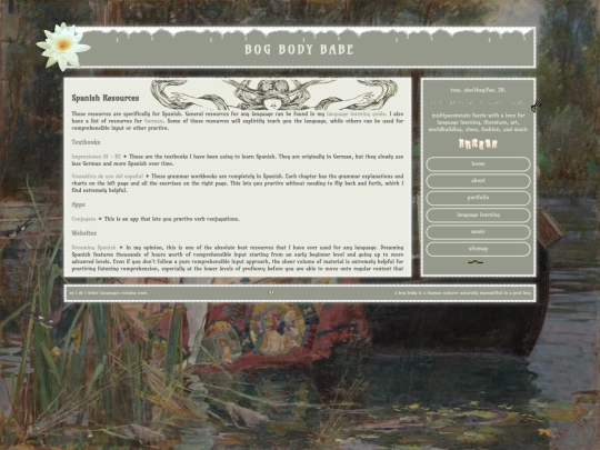 language/resources/spanish screenshot