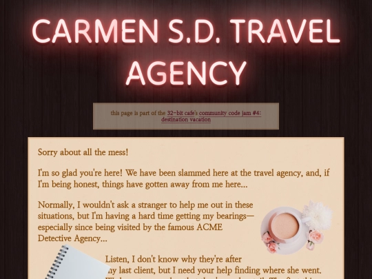 codejam/vacation screenshot