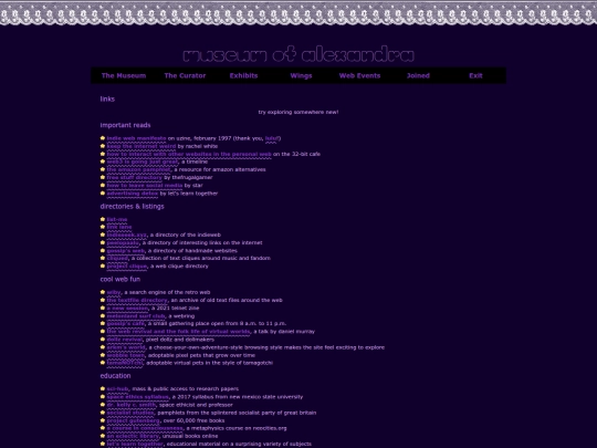 links screenshot