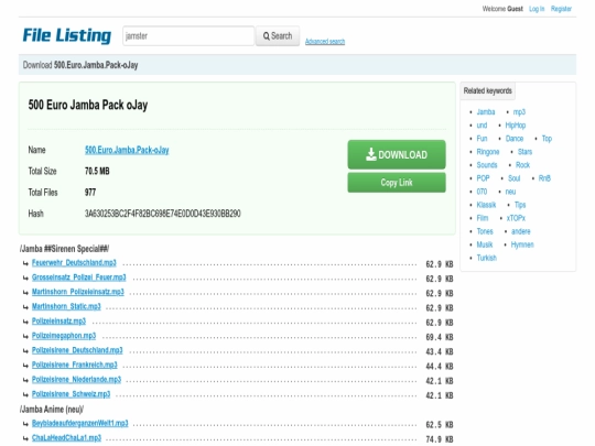index screenshot