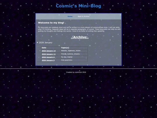 blog/archive screenshot