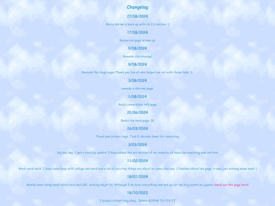 Changelog screenshot