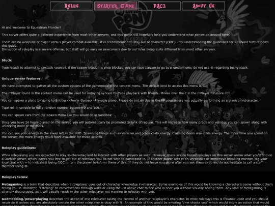 info/starterguide screenshot