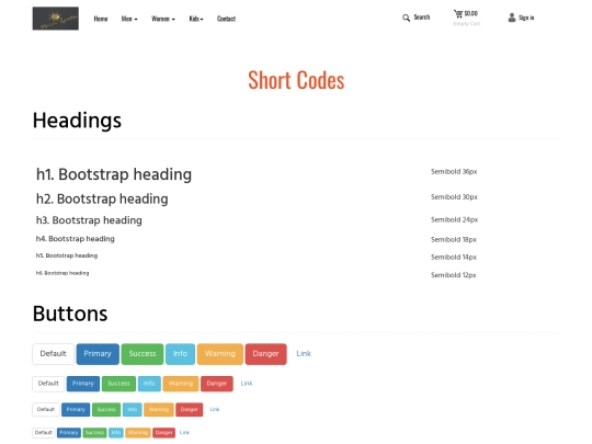 shortcodes screenshot
