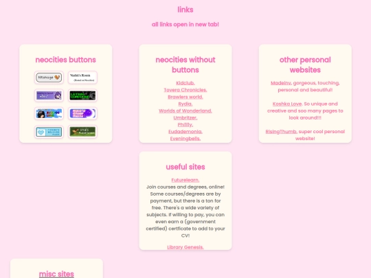 links screenshot