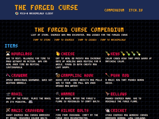 games/forged-curse/client/compendium screenshot