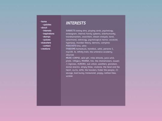 interests screenshot