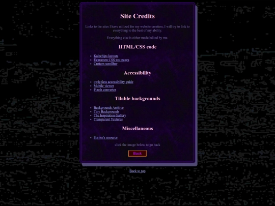 sitecredits screenshot