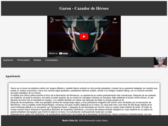 Garou/pagina screenshot