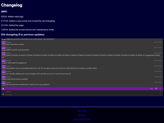 changelog screenshot