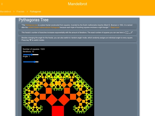 fractals/pythagoras screenshot