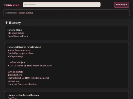 history screenshot