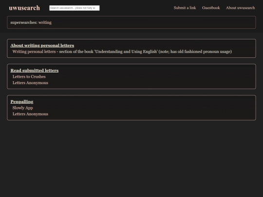 personal_letters screenshot