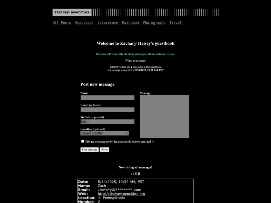 guestbook/page/1 screenshot
