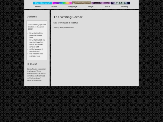 writing screenshot