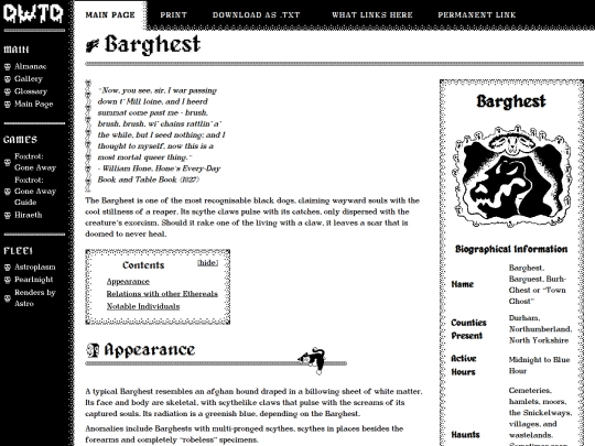 wikipages/barghest screenshot