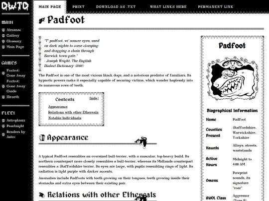 wikipages/padfoot screenshot