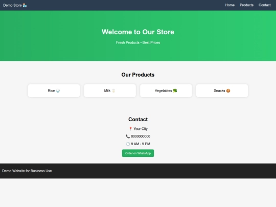 demowebsite screenshot