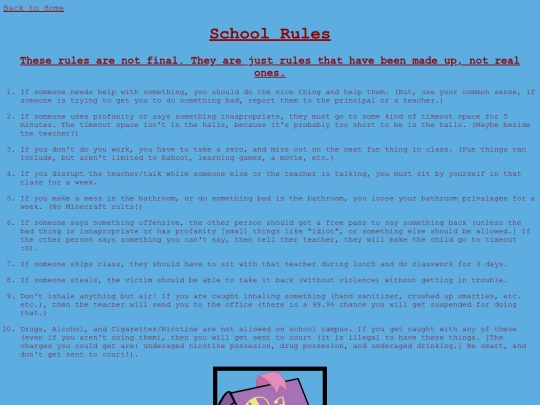 schoolrules screenshot