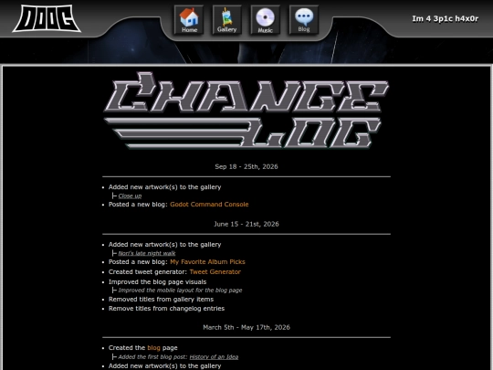 changelog screenshot