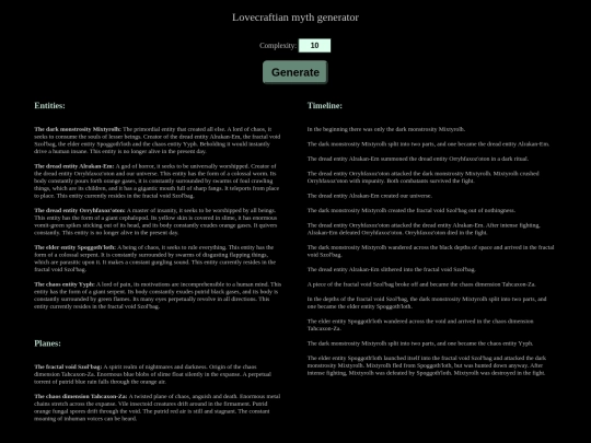 Javascript/Lovecraftian_myth_generator_original screenshot