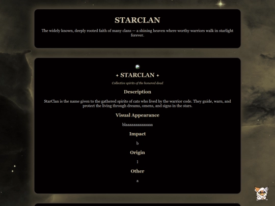 afterlife/starclan screenshot