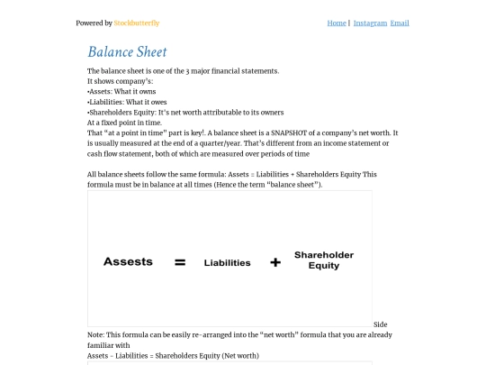 Investing/Balancesheet screenshot