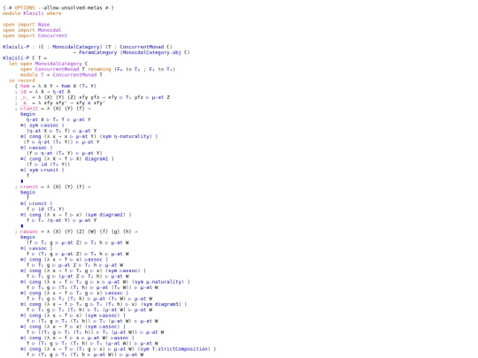 agda/Kleisli screenshot
