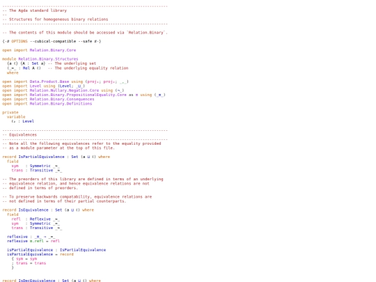 agda/Relation.Binary.Structures screenshot