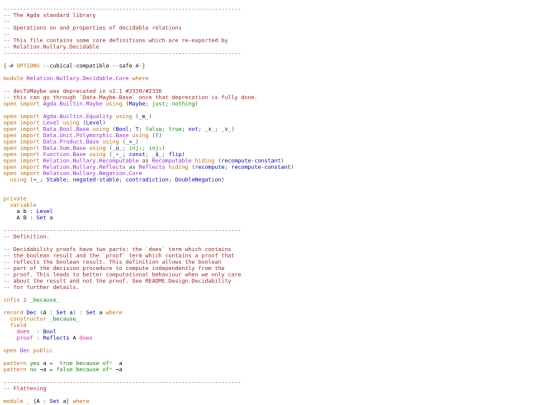 agda/Relation.Nullary.Decidable.Core screenshot