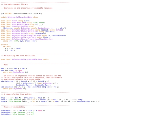 agda/Relation.Nullary.Decidable screenshot