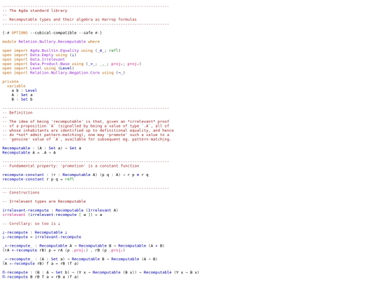agda/Relation.Nullary.Recomputable screenshot