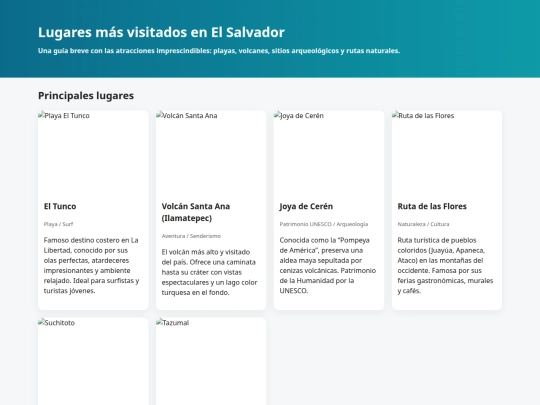 LugaresMasVisitadosElSalvador screenshot