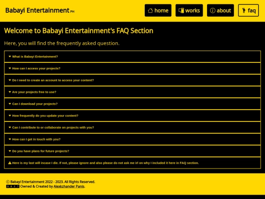 faq screenshot