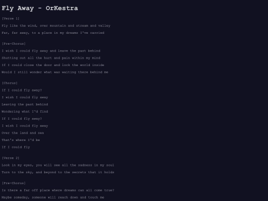 lyrics/flyaway screenshot