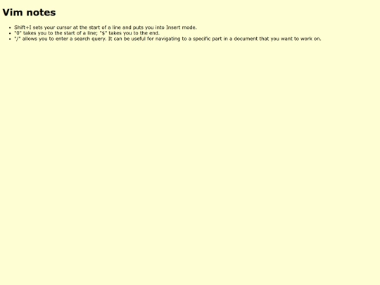 notes/vim screenshot