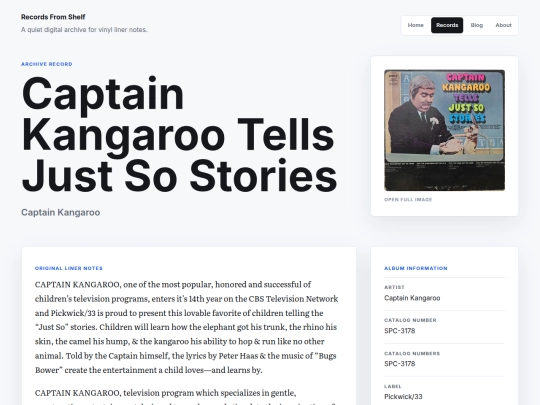 records/captain-kangaroo-tells-just-so-stories screenshot