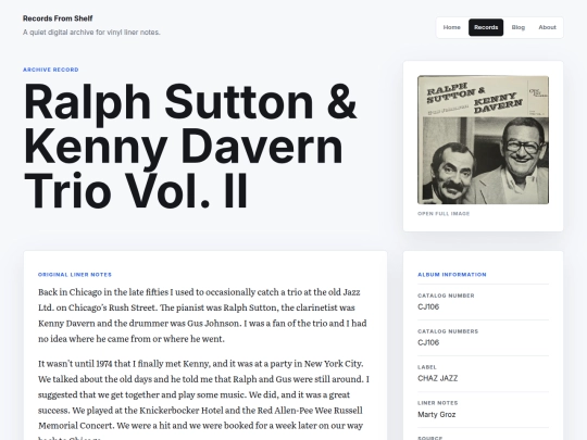 records/ralph-sutton-and-kenny-davern-trio-vol-ii screenshot