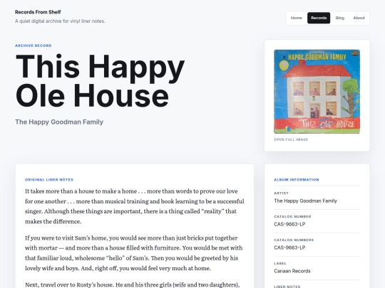 records/this-happy-ole-house screenshot
